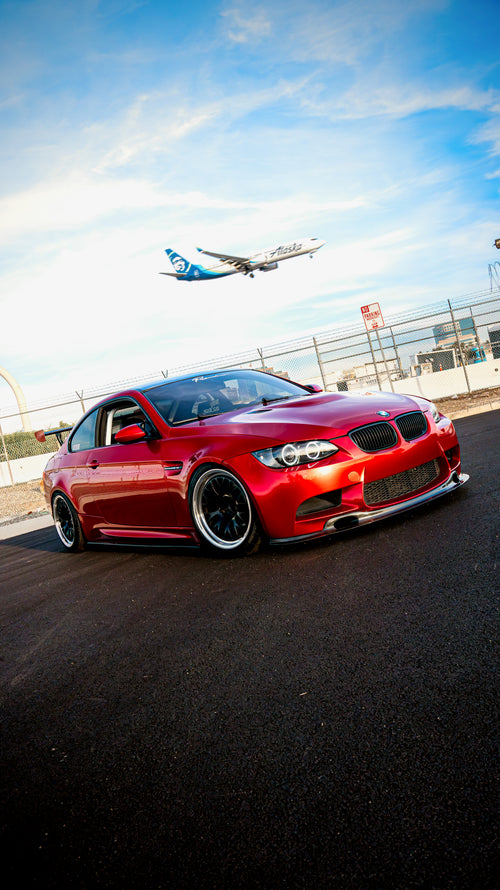 Finding Nick BMW with VOIR PPT red ppf Redline Series paint protection film installed. 