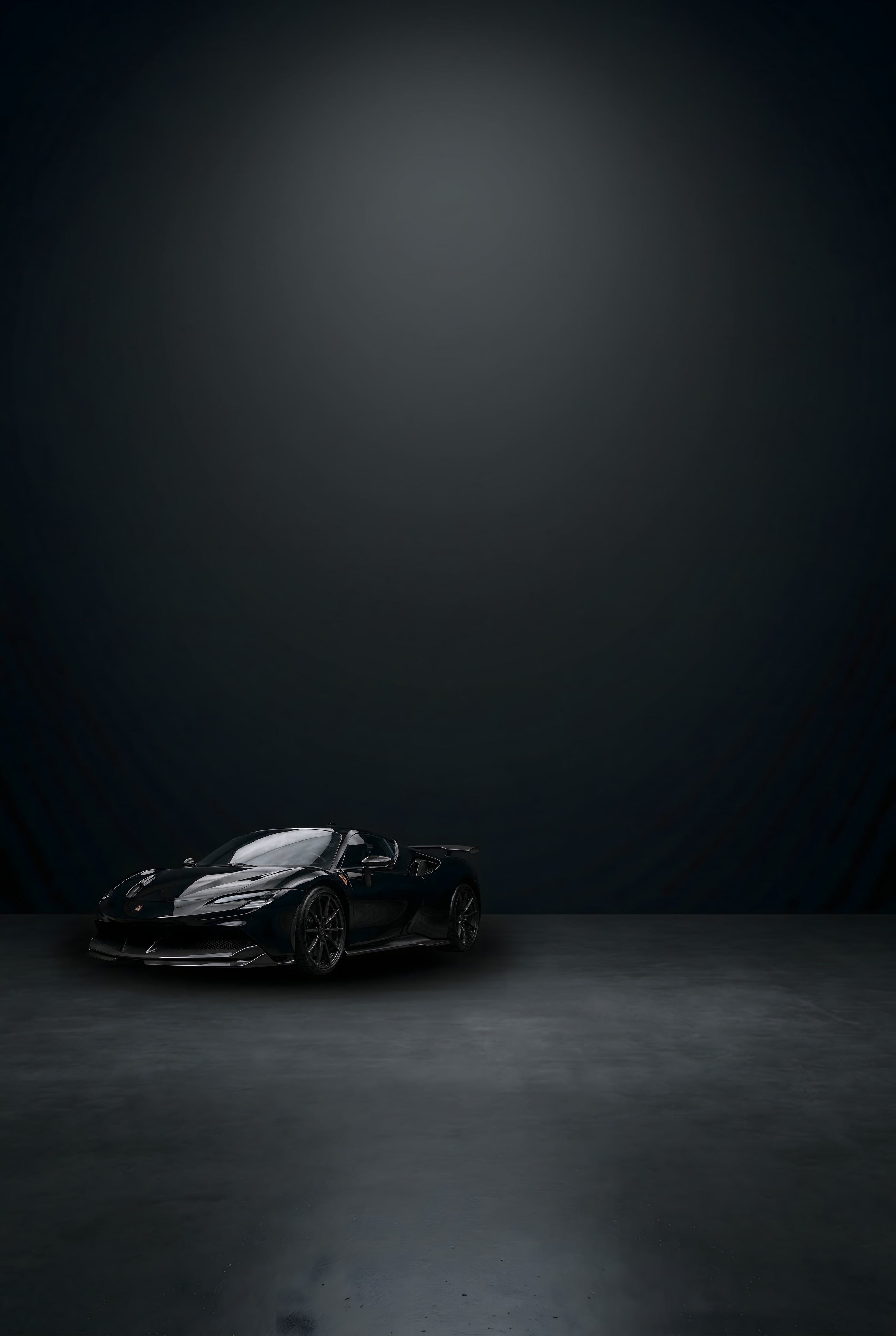 Ferrari SF90 in gloss black VOIR paint protection film